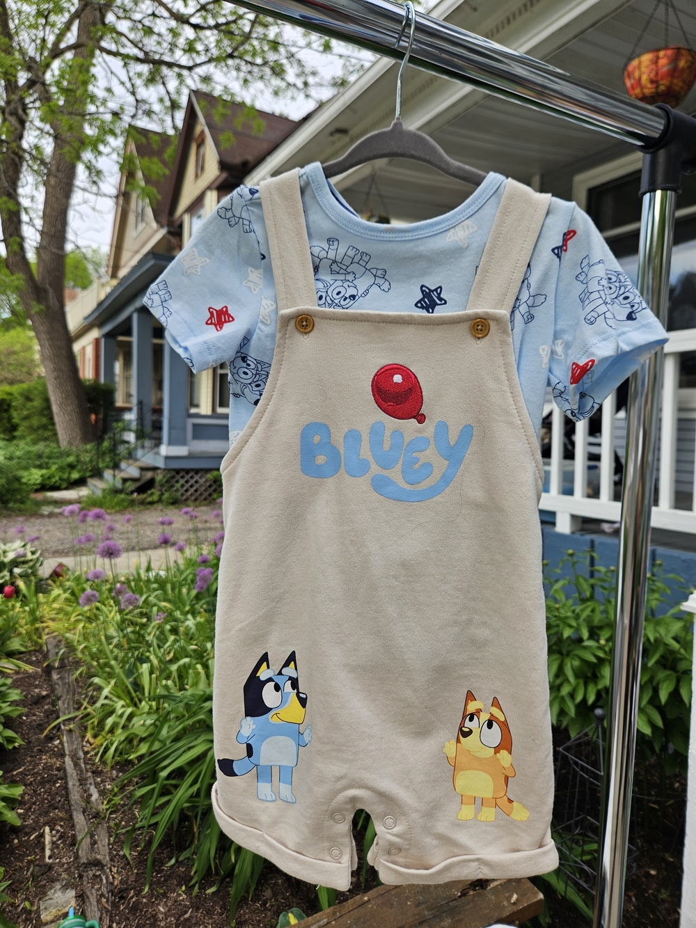 Bluey Beige Romper with Light Blue Tee - Bluey Design